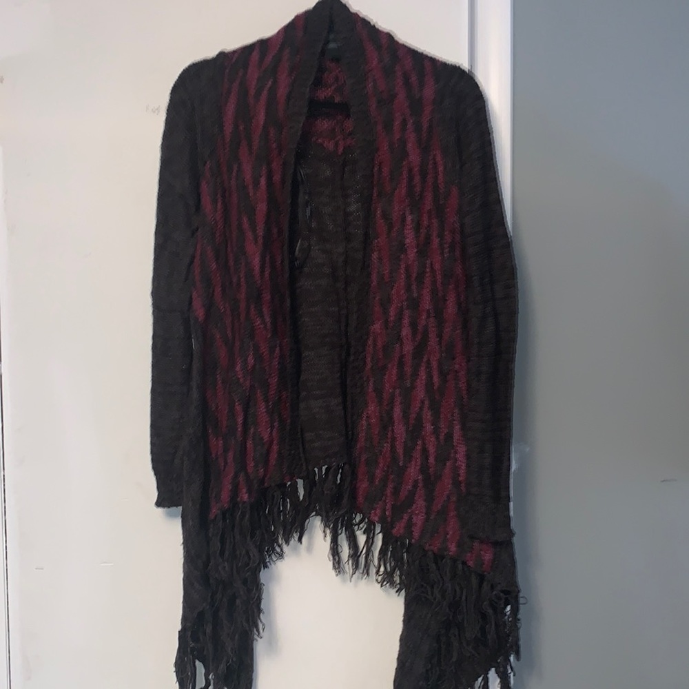 Grey and purple cardigan